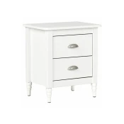 Nočna omarica Berwyn 2481 (Bela) Bela, Srebrna, 52x46x35cm, MDF plošča, Les