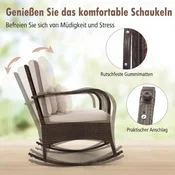 Northix 3-delni komplet gugalnih stolov iz ratana s stekleno mizico