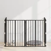 Vrata za pse 4 pcs Crna 60 x 80 cm Cinkani celik