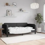 shumee vidaXL Kavč z ležiščem črne barve 90x190 cm prevleka iz blaga