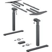 HETTICH mizno podnožje Steelforce Pro 370 SLS, električno nastavljivo, črno