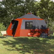 vidaXL vidaXL Kabinski šotor s streho Siva in oranžna 500 x 500 x 294 cm, (5000091106)