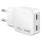 LINQ LinQ, Univerzalni Polnilnik z Dvema Vhodoma USB-C 25W Power Delivery, Bela, (5000275857)