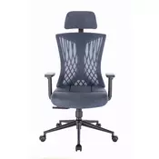 Ergomax ergonomski pisarniški vrtljivi stol sivo-modre barve