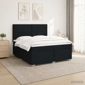 vidaXL Postelja boxspring z vzmetnico Črna 180 x 200 cm Blago