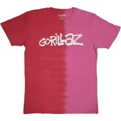 Gorillaz Two-Tone Brush Logo (Wash Collection) Red XL Majica