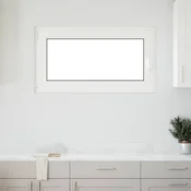 vidaXL vidaXL Okno za klet RISOR 110 x 70 cm PVC in steklo Bela, (5000215165)