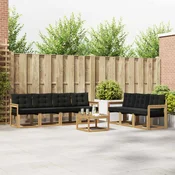 vidaXL vidaXL Zunanja garnitura za sedenje z blazino 8 pcs Bela in črna, (5000280759)