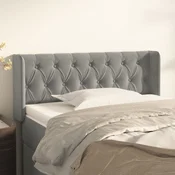 Vidaxl vidaXL Vzglavje s krilci svetlo sivo 103x16x78/88 cm žamet