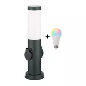 Brilagi - LED RGBW spoljna lampa sa 2 uticnice 1xE27/15W/230V 40 cm IP44 antracit