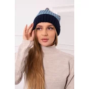 Kesi Cap with fleece Bojana K265 navy blue+turquoise+dark grey
