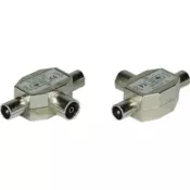 InLine 69914 adapter za spremembo spola kabla 2xCoax Koaks Srebrna