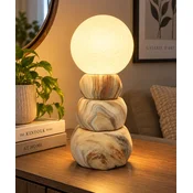Dekorativna stona lampa sa kuglom SV335, Imitacija mermera, Bež
