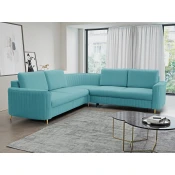 Kotna garnitura Kingston 157 (Castel 70) Turkizna, Funkcija spanje, Predal, 251x251x85cm