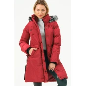 Z6774 DEWBERRY WOMENS COAT-BURGUNDY
