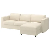 VIMLE Sofa trosed, s lenjivcem/Knäbäck svetlobež