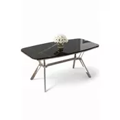 HANAH HOME Trpezarijski sto Esla Black Marble Chrome