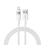 Polnilni in podatkovni USB-A v Lightning kabel Baseus Data Cable Display 2 - 2.4A - 1m - moon white