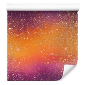 Tapeta z akvarelno galaksijo breskve in vijolične barve 50x1000 cm