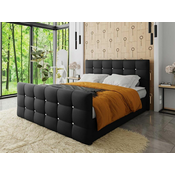 Boxspring krevet Memphis 113 Boxspring, Bračni, Crna, 180x200, Eko koža, Basi a doghePodnice za krevet, 185x216x105cm