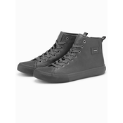 Ombre Mens high-top sneakers with decorative toe - gray