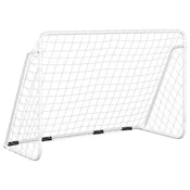 Vidaxl Nogometni gol z mrežo bel 180x90x120 cm jeklo