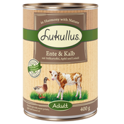 10 + 2 gratis! 12 x 400 g Lukullus Naturkost - Adult pacetina i teletina (bez žitarica)