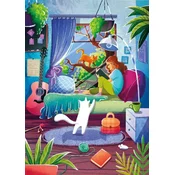 Magnolia - Puzzle Dekle in mačke - 1 000 kosov