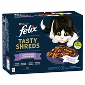 FELIX Tasty Shreds vrečke z okusnimi ribami v soku 12x80 g