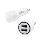 TERACELL Auto punjac Ultra DC01 2.4A sa micro USB kablom beli