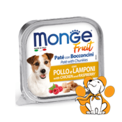 Monge Fruit Pate&Chunkies with Chicken&Raspberry 100g, Pašteta Piletina i Malina