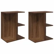Vidaxl Nočna omarica 2 kosa rjavi hrast 46,5x29x61 cm inženirski les