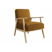 Fotelja Clovis 100 Žuta, 76x59x67cm, Tkanina, GambeNoge: Drvene