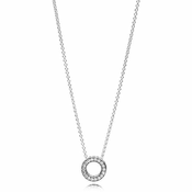 Pandora Srebrna ogrlica z bleščečim obeskom 397436CZ-45 (verižica, obesek)