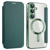 GS Ovitek za Samsung Galaxy A26 5G z RFID denarnico MagSafe z zaščito kamere, zelen