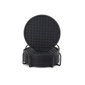 INF Set 6 silikonskih podstavkov za kavo z držalom Black, (21539177)