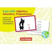 Erste-Hilfe-Adjektive, Adverbien, Präpositionen: Schüler und Erwachsene lernen Deutsch mit Fotokarten