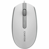 Canyon Wired  optical mouse with 3 buttons, DPI 1000, with 1.5M USB cable,White grey, 65*115*40mm, 0.1kg