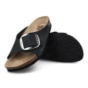 GRUBIN Ženske papuce sa šnalom Sicilija Classic 613610, Crne