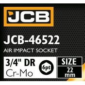 JCB Udarna glava 3/4 22mm 6-kuta Cr-Mo NASADNI KLJUC