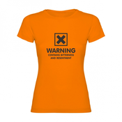 Woman T shirt Warning
