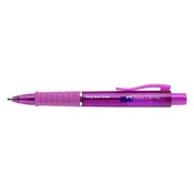 Kemični svinčnik, 1 mm, XB, potisni mehanizem, fuksija ohišje peresa, FABER-CASTELL Poly Ball View Aurora, moder