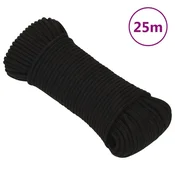 Vidaxl Delovna vrv črna 4 mm 25 m poliester