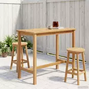 vidaXL Barska miza Naravna 110 x 60 x 105 cm Masiven teak