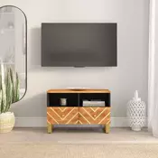 TV ormaric smede-crni 70 x 33,5 x 46 cm od masivnog drva manga