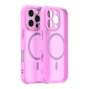 Hibridni ovitek HaloFrost II MagSafe za iPhone 16 Pro - pink