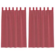 Vidaxl Voile zavese z zankami 2 kosa vinsko rdeče 140x175 cm