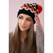 Womens cap Laila K283 black + orange neon