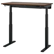 MITTZON Podesivi radni sto, elektricno orahov furnir/crna, 120x60 cm