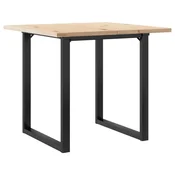 Vidaxl Jedilna miza O okvir 80x80x75,5 cm trdna borovina jeklo